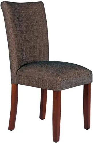 Vista 25 de Homepop Decoración del hogar Silla de comedor lateral tapizada Hemet Gayle Muebles decorativos para el hogar, bouclé marrón (paquete individual)