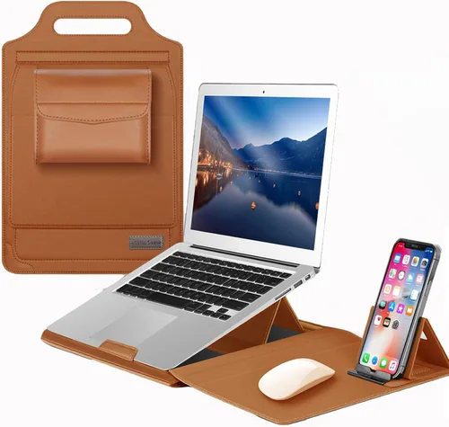 Vista 13 de IVY 11 12 pulgadas portátiles portátiles fundas con bolso portátil soporte para teléfono portátil bolsa de almacenamiento alfombrilla de ratón