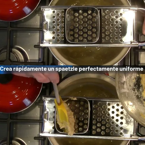 Vista 4 de Fabricante de Spaetzle de acero inoxidable de grado premium con mango de agarre cómodo, fabricante tradicional de fideos de huevo alemán