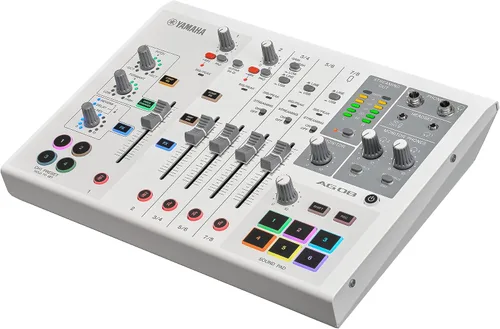 Vista 12 de Yamaha AG03MK2 Mezclador de bucle de transmisión en vivo negro de 6 canales/interfaz USB con Steinberg Software Suite