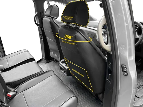 Vista 3 de OASIS AUTO 2011-2017 Odyssey Funda de Asiento Personalizada de Cuero/Cuero Sintético Compatible con Honda Odyssey 2011 2012 2013 2014 2015 2016 2017