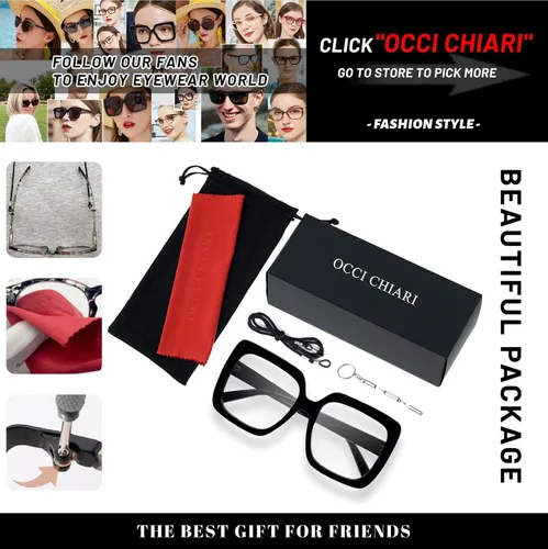 Vista 6 de OCCI CHIARI Gafas de Lectura para Mujer 1.0 Cuadrada Sobredimensionada(1.0 1.25 1.50 1.75 2.0 2.25 2.5 2.75 3.0 3.5 4.0)