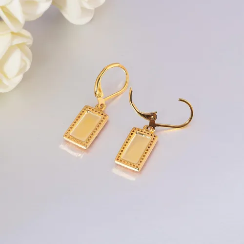 Vista 8 de CiNily Aretes de aro para mujer, diseño de ópalo chapado en oro blanco, joyería de regalo
