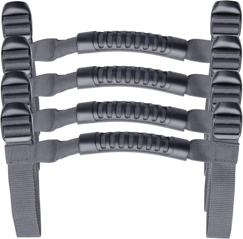 Vista 10 de Bentolin 4 x Asas de Agarre de Barra Antivuelco Compatibles para Jeep Wrangler YJ TJ JK JKU JL Sports Sahara Freedom Rubicon X & Unlimited X Negro