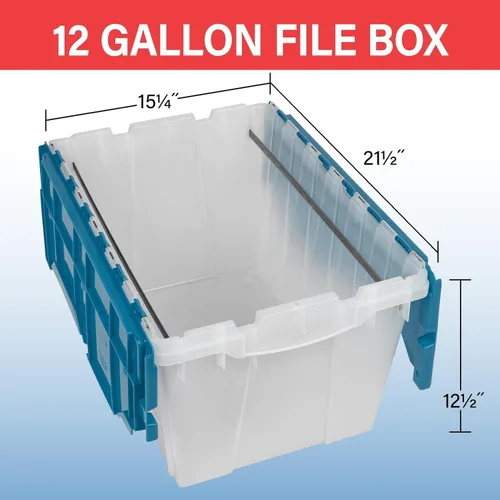 Vista 12 de Akro-Mils 66486 Fileb Caja para archivos, colgante, para almacenamiento, de plástico, 12 galones, con tapa unida, 21-1/2 x 15 x 12-1/2 pulgadas