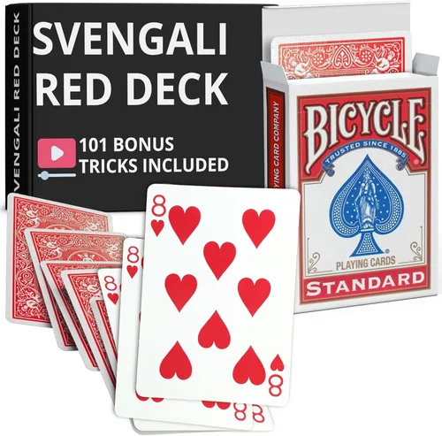 Vista 45 de Ted's Sterling Magic Precision Red Rider Back Bicycle Mazo Svengali con Instrucciones para 100+ Trucos (2 de Tréboles)