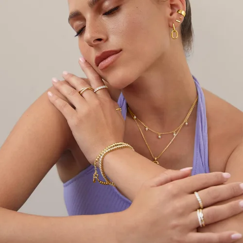 Vista 4 de PAVOI 14K Gold Convertible Link Earrings for Women Paperclip Link Chain Earrings Drop Dangle Earrings