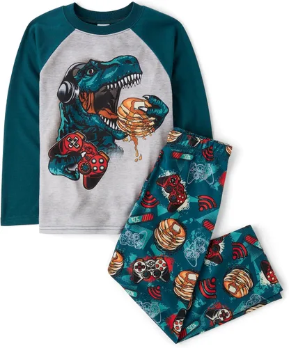 Vista 11 de The Children's Place - Conjunto de pijama de dos piezas con camisa de manga larga y pantalones para niño Manojo de desayuno