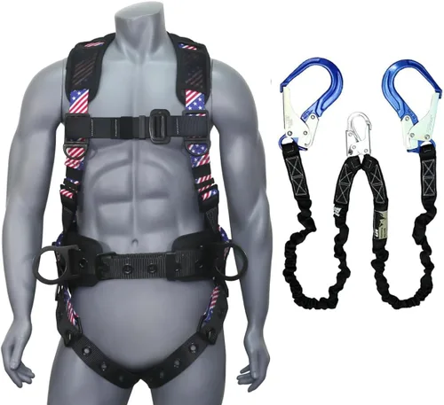 Vista 17 de Kit de arnés de protección contra caídas cómodo AFP Demon – Arnés de seguridad de cuerpo completo OSHA/ANSI PPE para trabajo de construcción