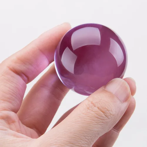 Vista 6 de Bola de cristal mágica de 1.575 in de cristal curativo transparente púrpura bola fondo decoración del hogar esfera fotografía lente bola foto apoyo