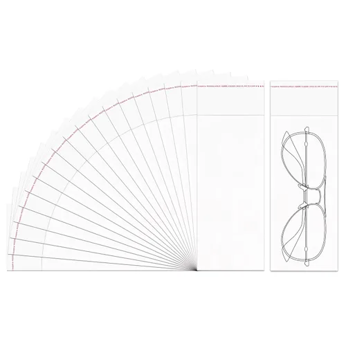 Vista 12 de 1000 bolsas de celofán adhesivas transparentes de 3 x 8 pulgadas, bolsas de plástico OPP autosellantes de 1 mil de largo, bolsas de celofán