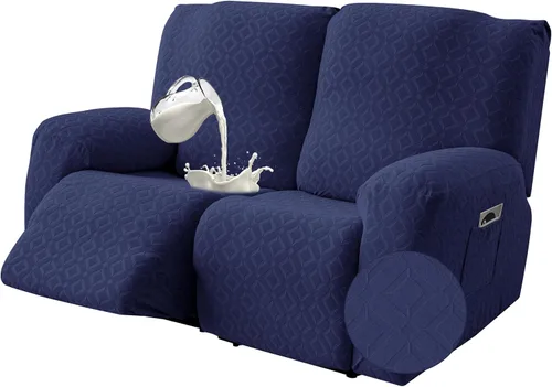 Vista 29 de Gennia Funda Impermeable para Silla Reclinable, Fundas Elásticas para Sofá Reclinable con Bolsillos, Fundas Lavables para Silla Reclinable Lazy Boy