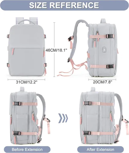 Vista 3 de Mochila casual Mochila de viaje, b-Gris, Moderno