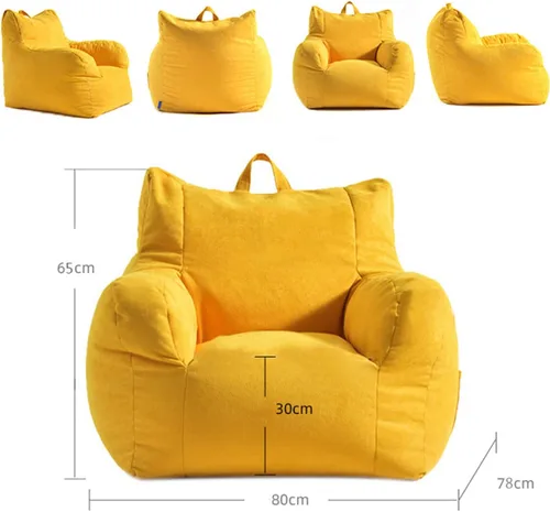 Vista 2 de Funda para sofás perezosos, sillas sin relleno, de tela de lino, puf, puff para sala de estar, tatami, puf, puf, para sala de estar, puf, extraíble