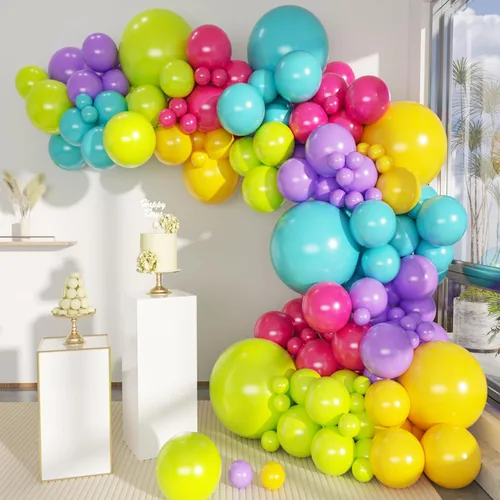 Vista 18 de MEBAY Kit de arco de globos de oro verde, blanco, 146 piezas de confeti dorado cromado metálico verde aguacate y globos de látex blanco