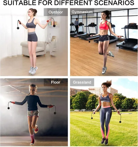 Vista 7 de Cuerda de Saltar, Cuerda de Saltar Sin Cuerda de Entrenamiento para Fitness, Cuerda de Saltar Inalámbrica con Peso Ajustable para Hombres y Mujeres