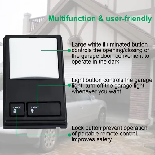 Vista 6 de Panel de control de teclado de pared multifunción, consola de puerta de garaje multifunción montada en pared para LiftMaster 41A5273-1 78LM, 78LMC