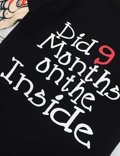 Vista 6 de Ropa de bebé niño, estampado de letras de manga larga mameluco ropa de bebé para niño