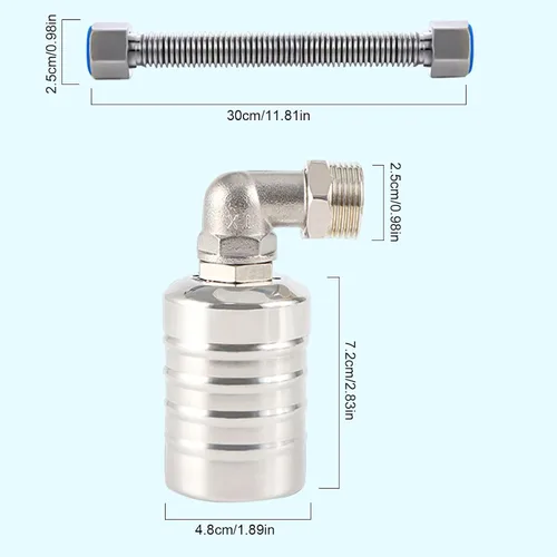 Vista 7 de Válvula de flotador de control de nivel de agua, válvula de flotador de control de nivel de agua totalmente automática de acero inoxidable 304