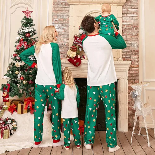 Vista 5 de Mumetaz Pijamas de Navidad para la familia, conjunto de árbol a cuadros, muñeco de nieve, rayas, reno, Papá Noel, pijamas para mujer y hombre, ropa