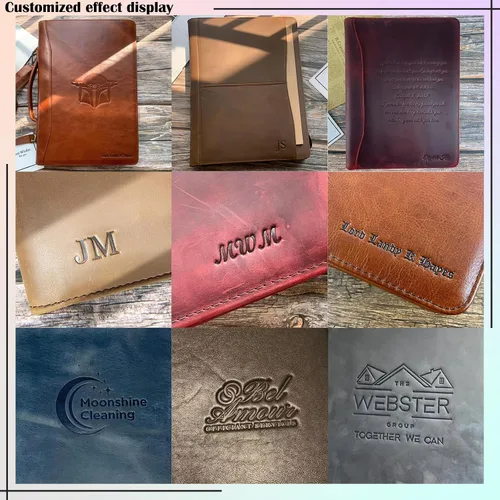 Vista 6 de Portafolio de Cuero Genuino, Organizador Padfolio con Asa, Padfolio Personalizado, Padfolio con Cremallera para Hombres y Mujeres, Adecuado