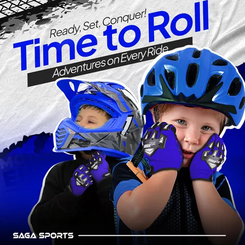 Vista 4 de Guantes de motocross juveniles, protección profesional para motociclistas de cross y BMX, equipo de alto rendimiento para niños y niñas, diseñados