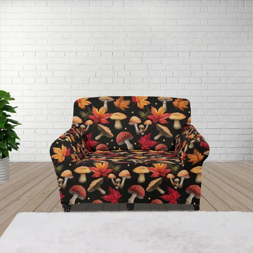 Vista 125 de Horeset Funda elástica para silla con diseño de flores hippie otoñales, funda para sofá, lavable, protección de muebles con espuma antideslizante
