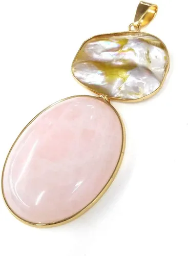 Vista 9 de LE SKY colgantes de piedra natural perlas de agua dulce y concha de abulón colgantes para la fabricación de joyas 31X76mm (2 PCS)., Piedra Perla