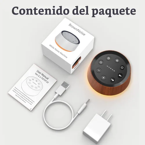 Vista 7 de Máquina de Sonido de Ruido Marrón con 30 Sonidos Relajantes, Luz Nocturna de 12 Colores, Máquina de Ruido Blanco para Adultos, Bebés y Niños