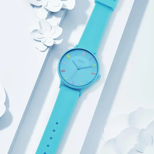 Vista 6 de Bisley Rainbow Watch - Reloj de pulsera impermeable con banda de silicona para niña y mujer