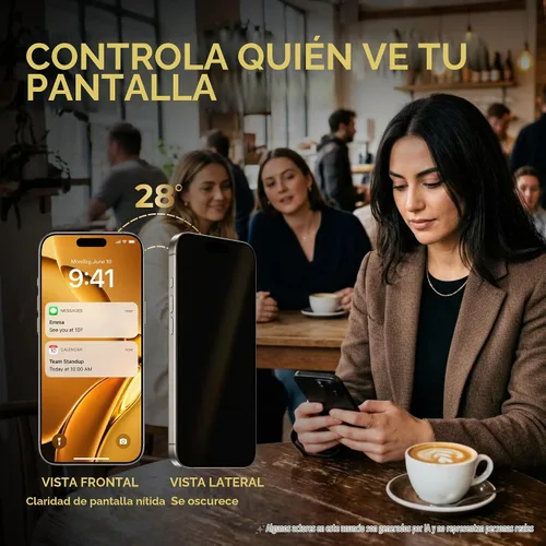 Vista 2 de TEMPRTEK+ 2 Pack para iPhone 14 Pro Protector de Pantalla de Privacidad, Vidrio Templado Antiespía, Resistencia a Rayaduras y Huellas Digitales