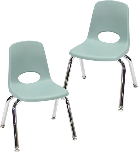 Vista 15 de FDP 15407-BL - Silla escolar apilable de 8 pulgadas con deslizadores de Azul