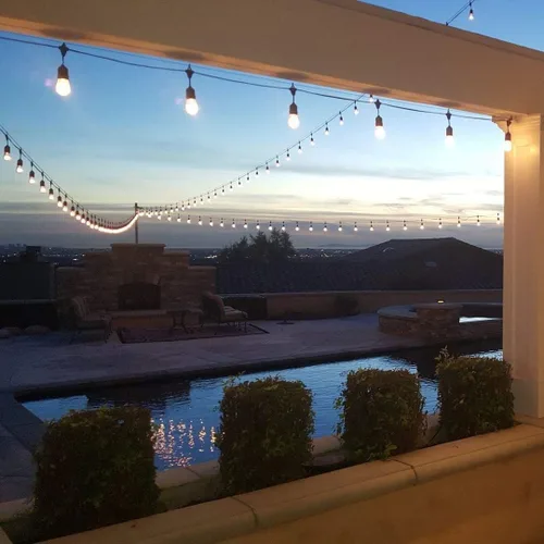 Vista 9 de Novelty Lights Tira de luces LED para patio al aire libre de 48 pies, color negro (Black Wire)