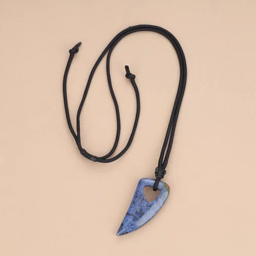 Vista 5 de COAI Collar de diente de lobo con colgante de piedra de amuleto para hombre y mujer