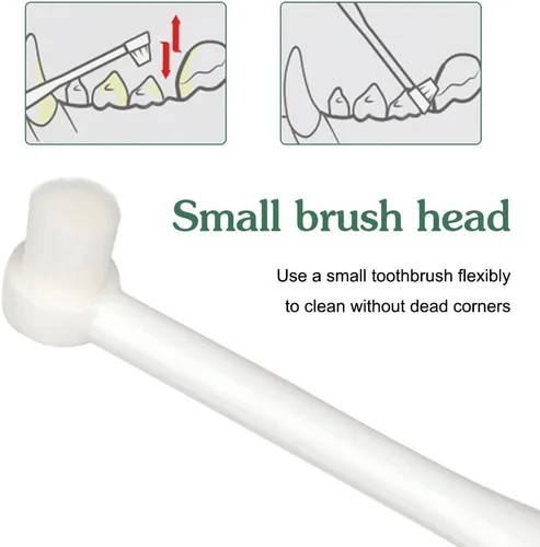 Vista 5 de MiOYOOW Cepillo de dientes para perros pequeños, 2/3 piezas de cepillo de dientes para mascotas con cerdas ultra suaves para dientes sensibles