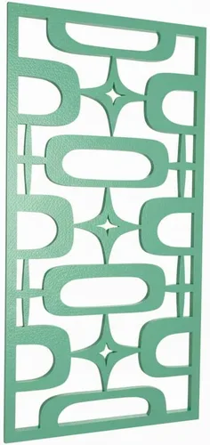 Vista 11 de MidCentury - Paneles de pared modernos de óvalos atómicos con explosiones de estrellas de estilo vintage, dorado, plateado, negro, menta, arte