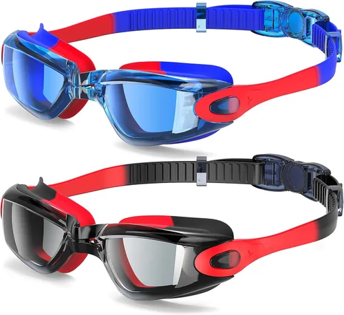 Vista 8 de Braylin Gafas de natación para niños, paquete de 2 gafas de natación para niños, adolescentes, niños o niñas, gafas de natación para piscina