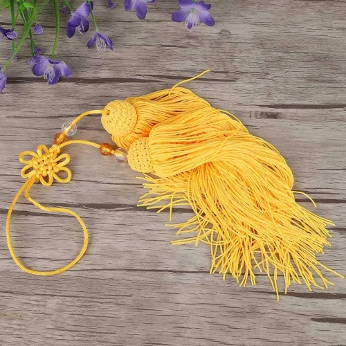 Vista 4 de Espada china borla larga seda Wushu Tai Chi Kung Fu chino artes marciales espada borla ejercicio accesorios de rendimiento espada accesorio Borla