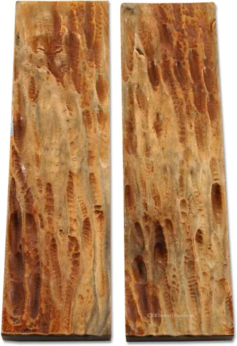 Vista 10 de Báscula de mango de cuerno de búfalo (corteza) - (Amber/Black) - (3.50 x 1.125 x 0.187)