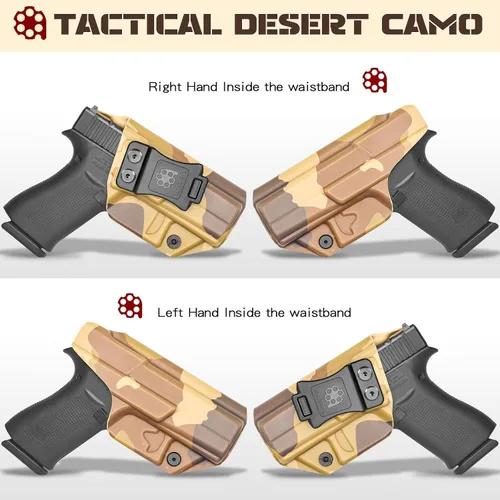 Vista 2 de Amberide IWB Kydex Holster for Glock 43 / 43X / 43X MOS, Concealed Carry, MOS and Non-MOS Options Available, Adjustable Cant, Posi-Click Retention