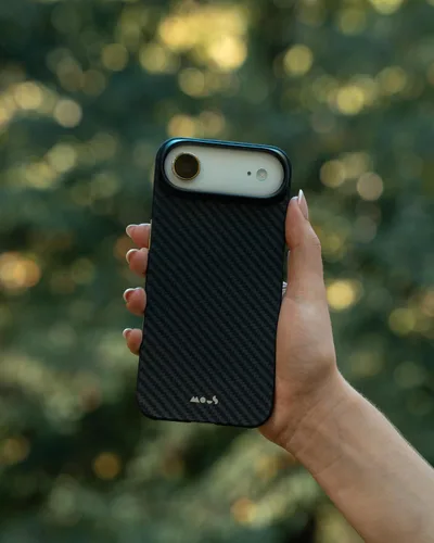 Vista 4 de Mous Funda para iPhone Air, compatible con MagSafe - Limitless - Funda protectora de fibra de carbono para iPhone Air - A prueba de golpes
