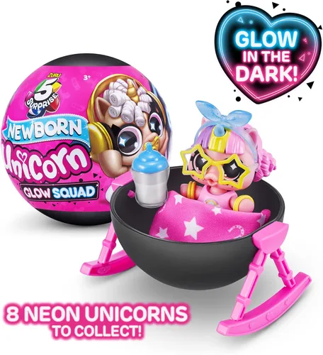 Vista 2 de 5 Surprise Unicorn Squad Series 6 - Escuadrón resplandor de unicornio recién nacido (paquete de 2) por ZURU, juguetes coleccionables misteriosos