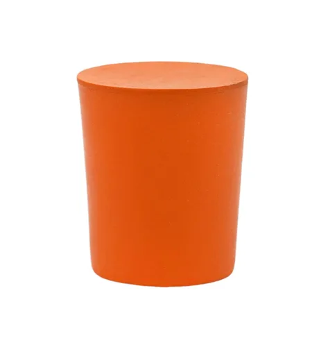 Vista 2 de EISCO Paquete de 10 tapones de goma maciza – Tamaño: 0.827 in inferior, 0.945 in superior, 1.102 in de longitud, naranja calidad superior