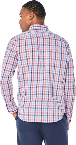 Vista 4 de Nautica Camisa de manga larga con botones frontales resistentes a las arrugas para hombre