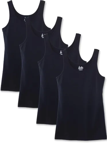 Vista 10 de Kalon Paquete de 4 camisetas sin mangas con cuello redondo para mujer