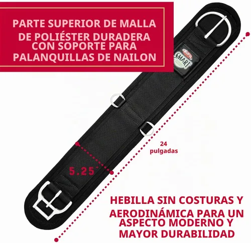 Vista 3 de Weaver Leather Cincha inteligente forrada de fieltro equino Negro