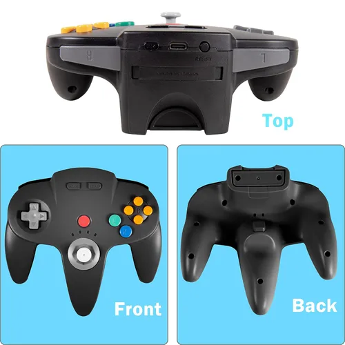Vista 2 de 2 Pack 2.4 GHz Wireless Switch N64 Controller, USB Receiver & N64 Receiver, Compatible with Windows PC iOS Mac Raspberry Pi, N64 Switch OnlineNSO