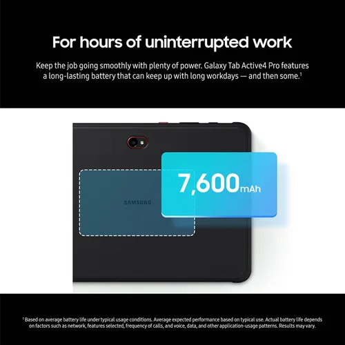 Vista 6 de SAMSUNG Galaxy TabActive4 Pro - Tableta de trabajo Android de 10.1 pulgadas, 64 GB 5G, LTE desbloqueada, 4 GB de RAM, diseño resistente, pantalla