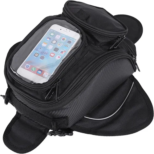 Vista 6 de Negro Universal Motocicleta Motocicleta Montar Fuerte Magnético Impermeable Aceite Tanque de Combustible Bolsa