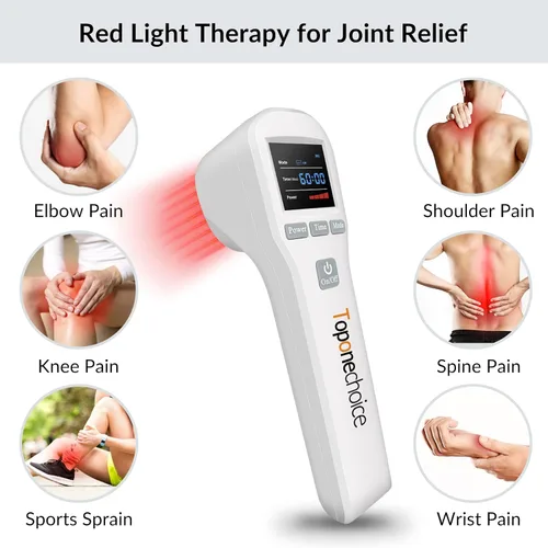 Vista 3 de Dispositivo de terapia de luz roja - 4x808nm+16x650nm Terapia de luz infrarroja cercana para alivio del dolor muscular articular, terapia infrarroja